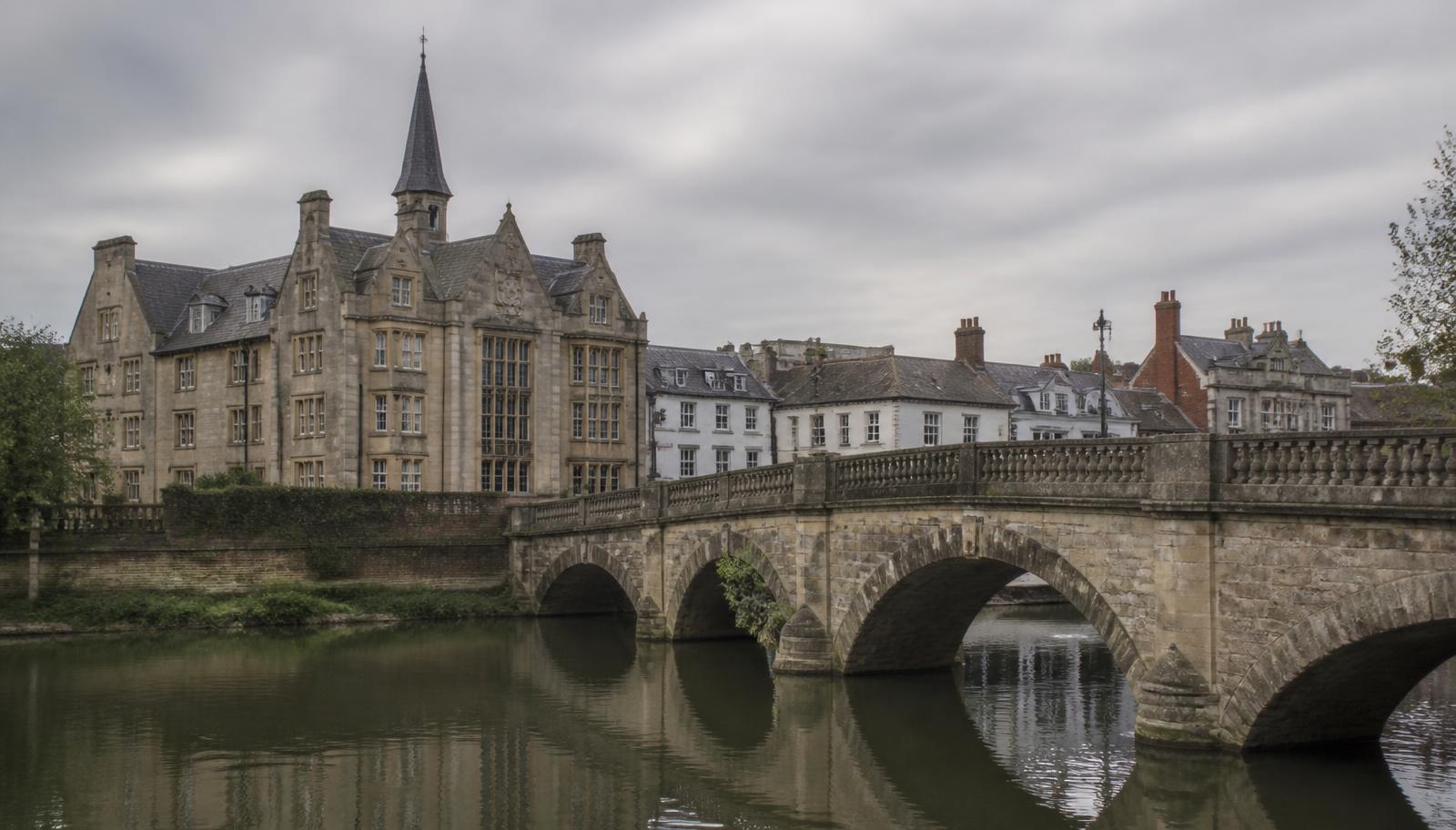 Historic bridge and riverside buildings in Abingdon-on-Thames, Oxfordshire